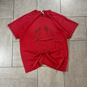 Delta Pro Weight Pennsylvania Skyline Graphic Tee Red Short Sleeve Shirt 23.5x30
